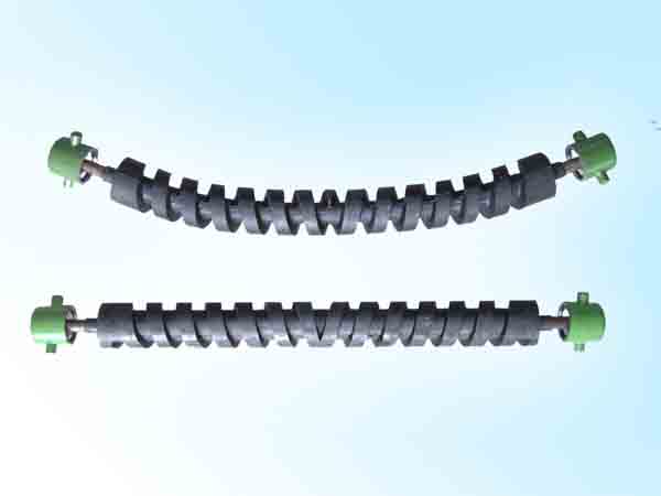 Two-way spiral rubber roller